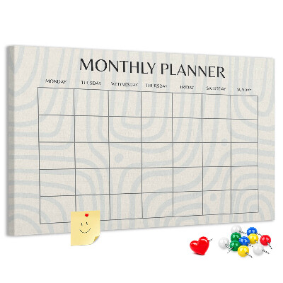 Bacheca in sughero agenda mensile dal design minimalista