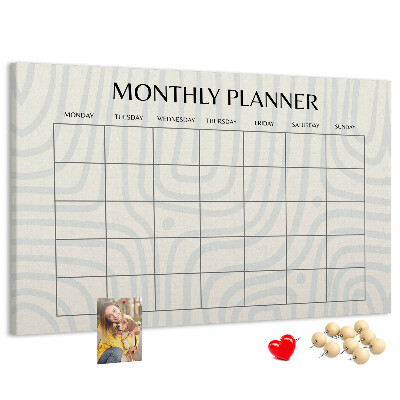 Bacheca in sughero agenda mensile dal design minimalista