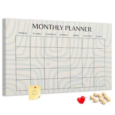 Bacheca in sughero agenda mensile dal design minimalista