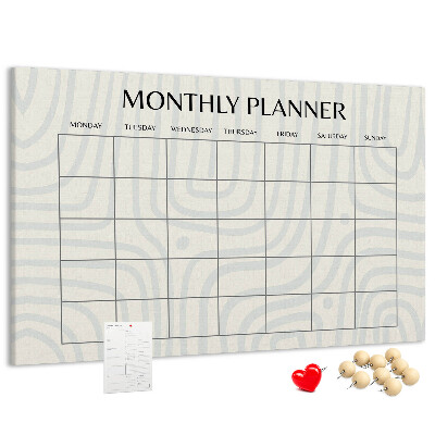 Bacheca in sughero agenda mensile dal design minimalista