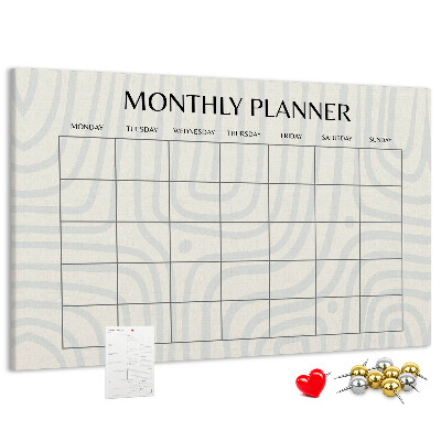 Bacheca in sughero agenda mensile dal design minimalista