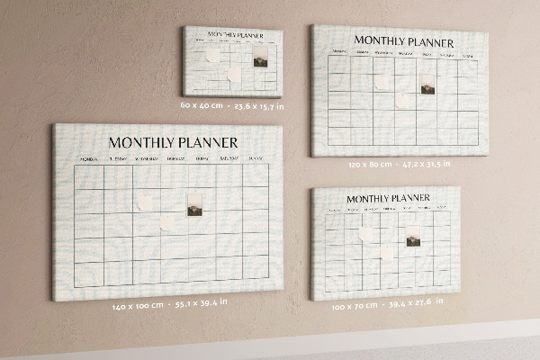 Bacheca in sughero agenda mensile dal design minimalista