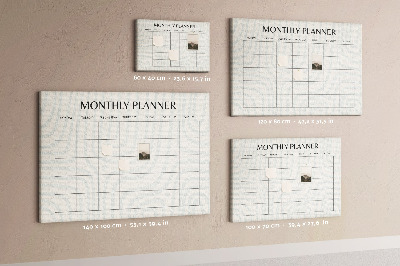 Bacheca in sughero agenda mensile dal design minimalista