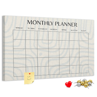 Bacheca in sughero agenda mensile dal design minimalista