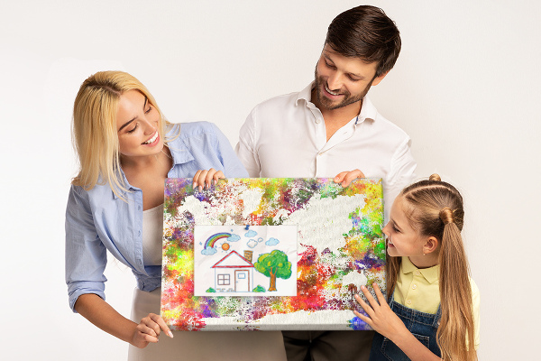Bacheca in sughero mappa del mondo colorata in stile acquerello