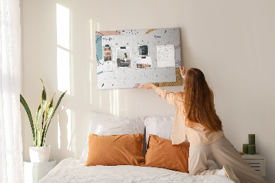 Bacheca in sughero calendario colorato con motivi astratti