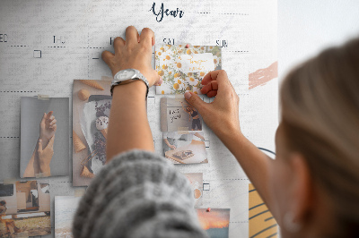 Bacheca in sughero calendario colorato con motivi astratti