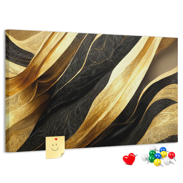 Lavagna di sughero con motivo a onde color oro e nero