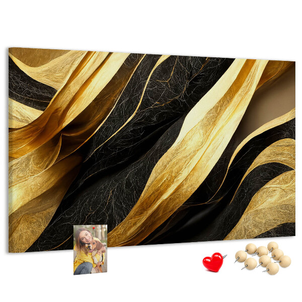 Lavagna di sughero con motivo a onde color oro e nero
