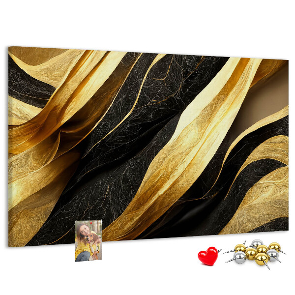 Lavagna di sughero con motivo a onde color oro e nero