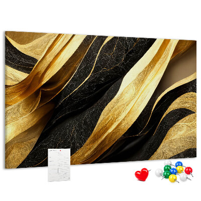 Lavagna di sughero con motivo a onde color oro e nero