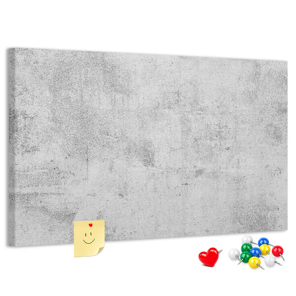 Bacheca in sughero con motivo a texture effetto cemento grigio