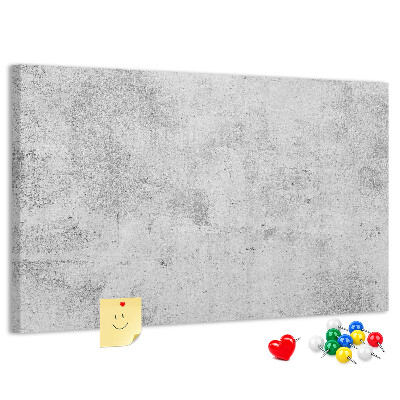 Bacheca in sughero con motivo a texture effetto cemento grigio