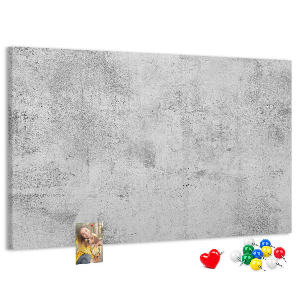 Bacheca in sughero con motivo a texture effetto cemento grigio