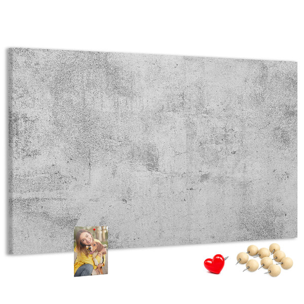 Bacheca in sughero con motivo a texture effetto cemento grigio