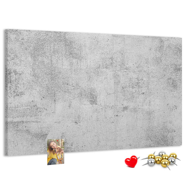 Bacheca in sughero con motivo a texture effetto cemento grigio