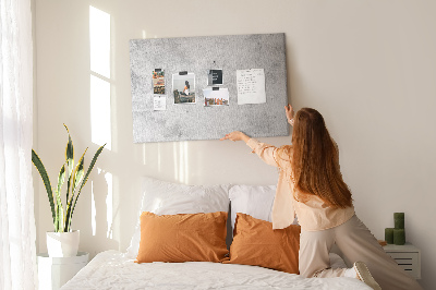 Bacheca in sughero con motivo a texture effetto cemento grigio