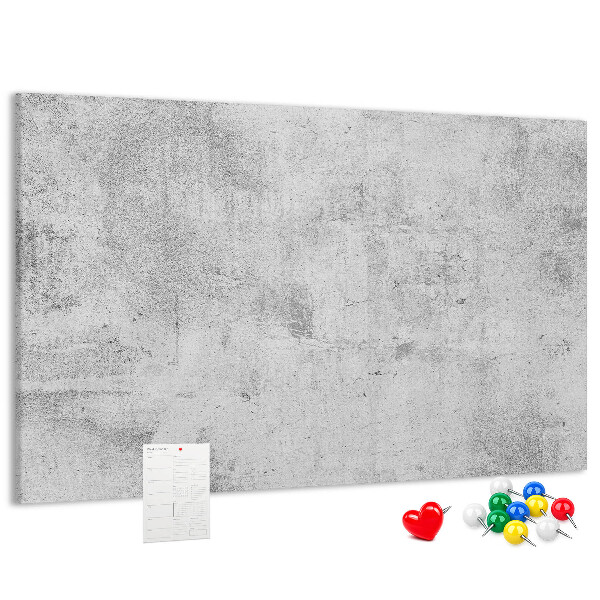 Bacheca in sughero con motivo a texture effetto cemento grigio