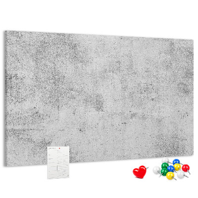 Bacheca in sughero con motivo a texture effetto cemento grigio