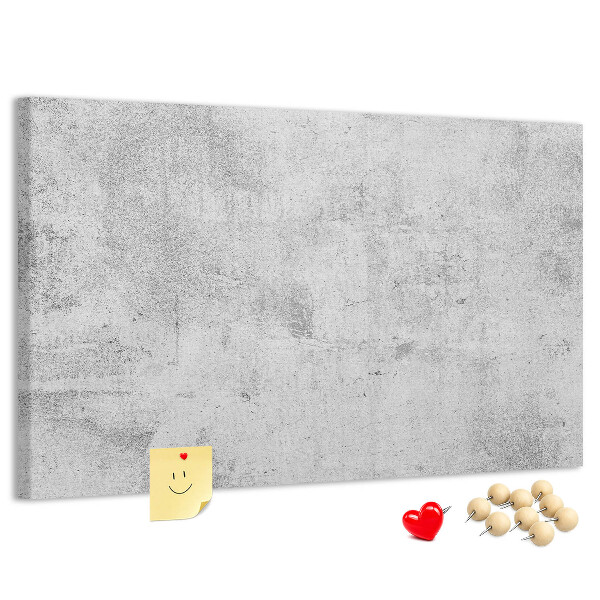 Bacheca in sughero con motivo a texture effetto cemento grigio