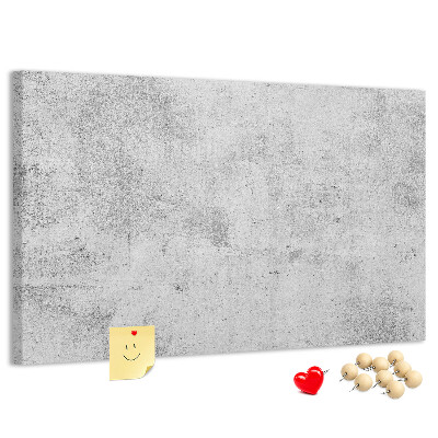 Bacheca in sughero con motivo a texture effetto cemento grigio