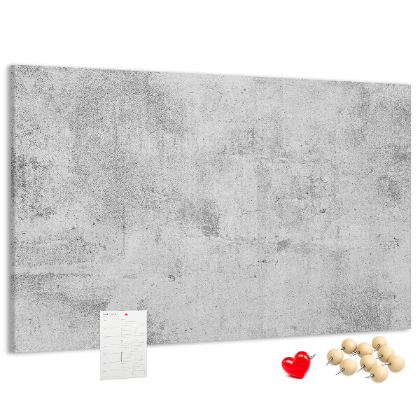 Bacheca in sughero con motivo a texture effetto cemento grigio