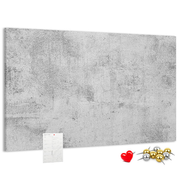 Bacheca in sughero con motivo a texture effetto cemento grigio