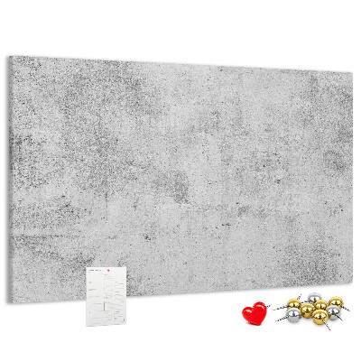 Bacheca in sughero con motivo a texture effetto cemento grigio