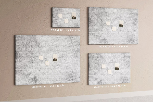 Bacheca in sughero con motivo a texture effetto cemento grigio
