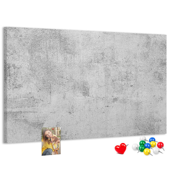 Bacheca in sughero con motivo a texture effetto cemento grigio