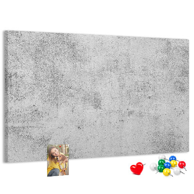 Bacheca in sughero con motivo a texture effetto cemento grigio
