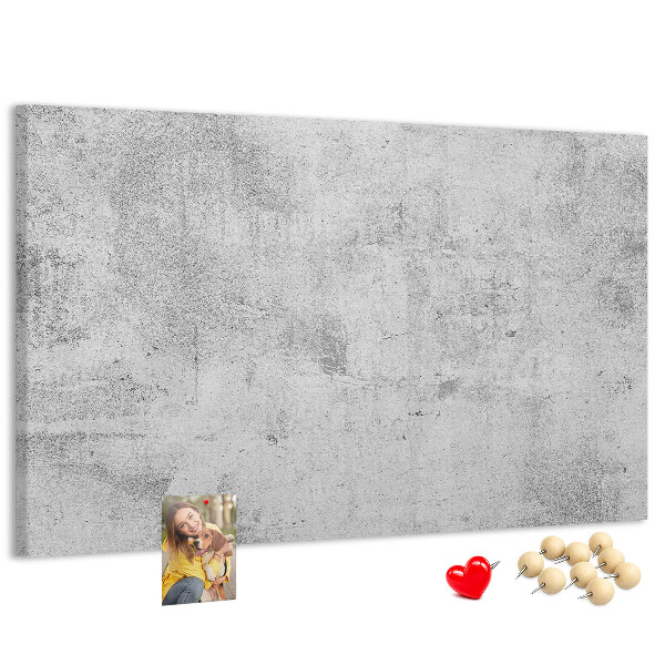 Bacheca in sughero con motivo a texture effetto cemento grigio