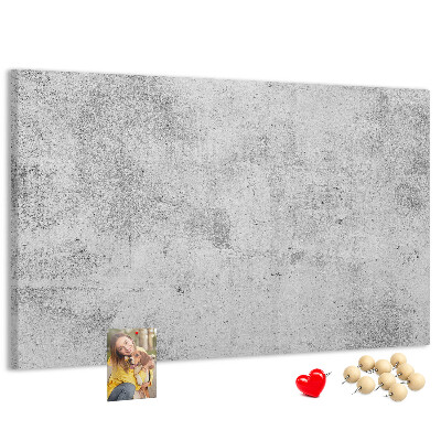 Bacheca in sughero con motivo a texture effetto cemento grigio