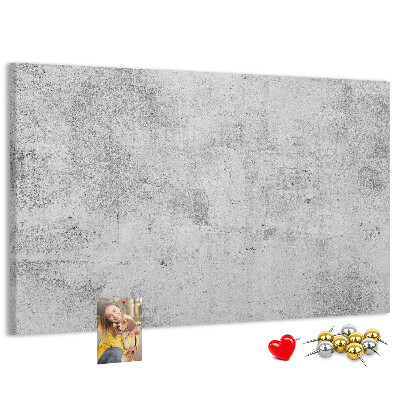 Bacheca in sughero con motivo a texture effetto cemento grigio