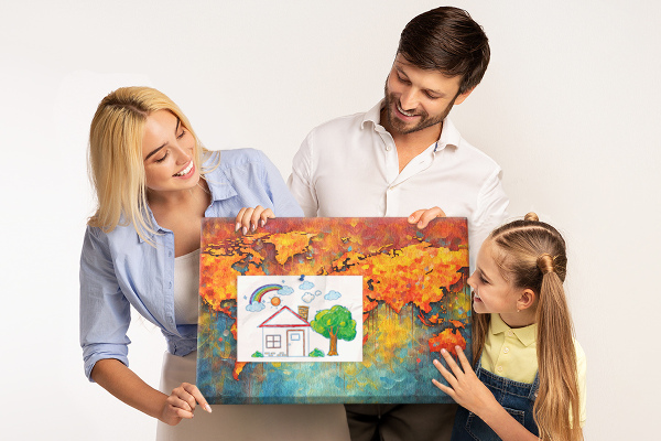 Lavagna di sughero mappa del mondo dai colori vivaci