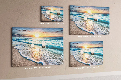 Bacheca in sughero con stampa tramonto sul mare calmo