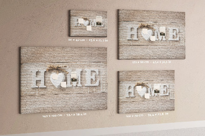 Lavagna di sughero con scritta elegante HOME e decorazione a cuore