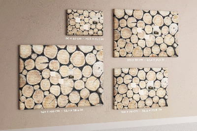 Bacheca in sughero con sfondo in legno naturale