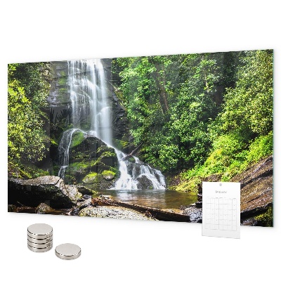 Lavagna magnetica per calamite cascata nella foresta