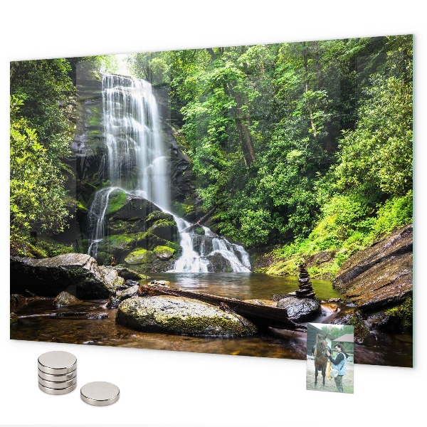 Lavagna magnetica per calamite cascata nella foresta