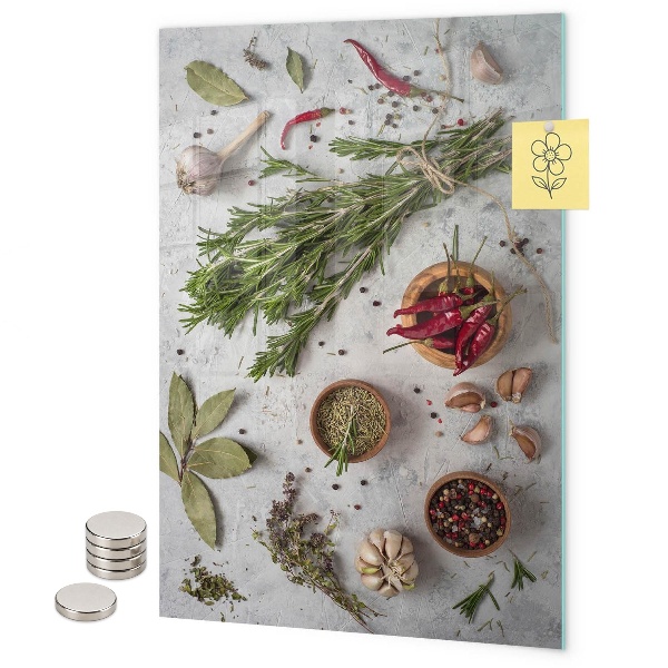 Lavagna magnetica da parete erbe aromatiche