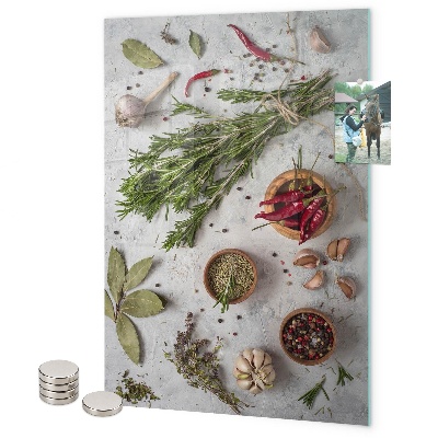 Lavagna magnetica da parete erbe aromatiche