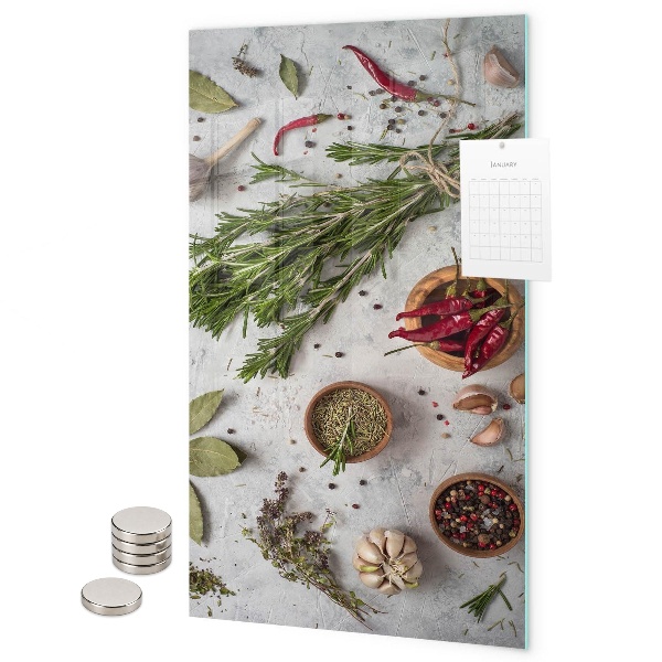 Lavagna magnetica da parete erbe aromatiche