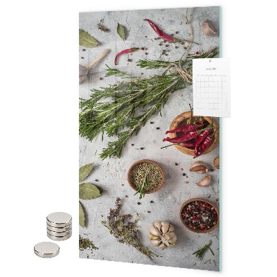 Lavagna magnetica da parete erbe aromatiche