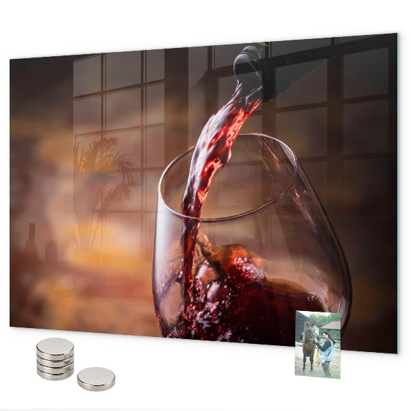 Lavagna magnetica Un bicchiere di vino