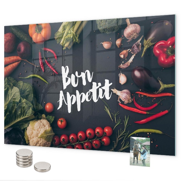 Lavagna magnetica per calamite La scritta Bon appetit