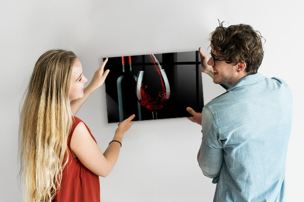 Lavagna magnetica Una bottiglia di vino
