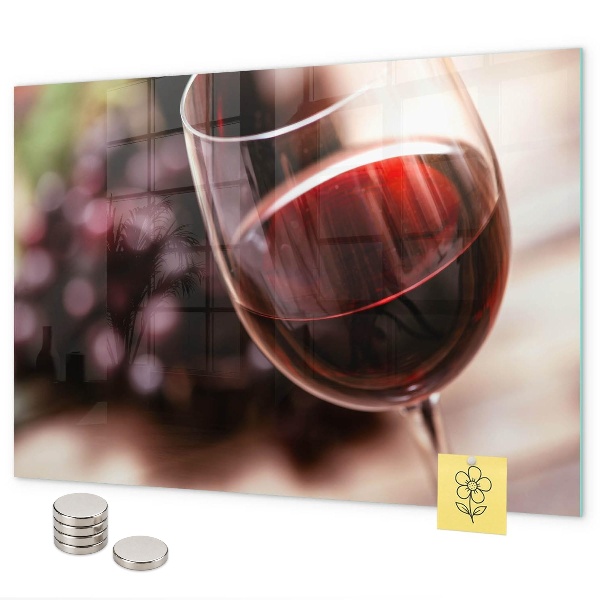 Lavagna magnetica Un bicchiere di vino rosso
