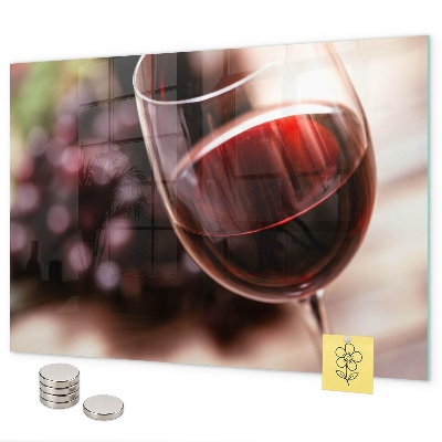 Lavagna magnetica Un bicchiere di vino rosso