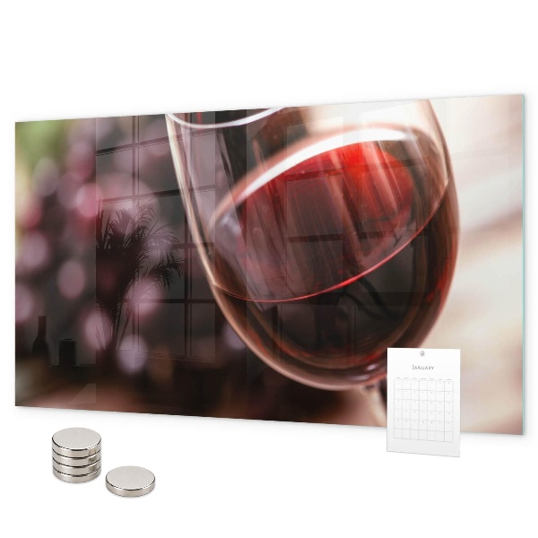 Lavagna magnetica Un bicchiere di vino rosso